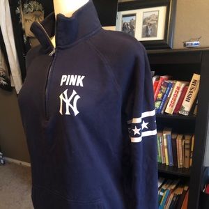 PINK 3/4 zip baseball pullover